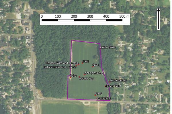 Map of surface finds